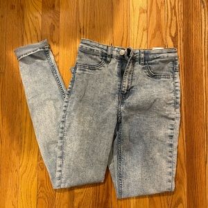 h&m divided faded washed high waisted jeans